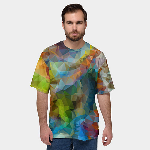 Мужская футболка оверсайз Color pattern / 3D-принт – фото 3