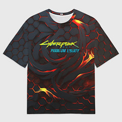 Футболка оверсайз мужская Cyberpunk 2077 phantom liberty fire, цвет: 3D-принт
