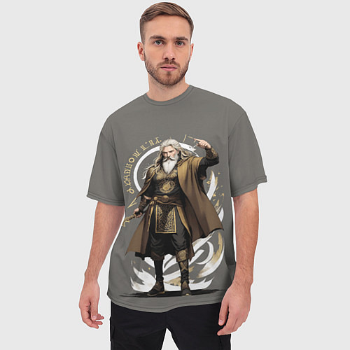 Мужская футболка оверсайз Бог Odin - мифы древних славян / 3D-принт – фото 3