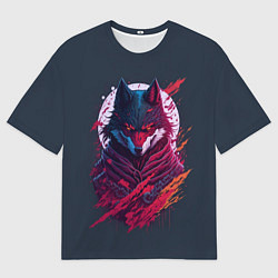 Футболка оверсайз мужская Лис ниндзя от нейросети, цвет: 3D-принт