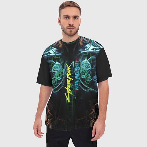 Мужская футболка оверсайз Киберпанк 2077 призрачная свобода торс киборга с л / 3D-принт – фото 3