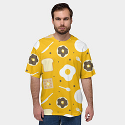 Футболка оверсайз мужская Вкусный завтрак, цвет: 3D-принт — фото 2
