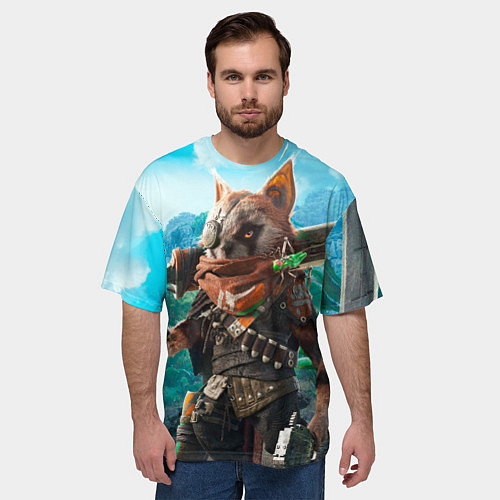 Мужская футболка оверсайз Biomutant / 3D-принт – фото 3