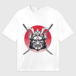 Футболка оверсайз мужская Японский воин, цвет: 3D-принт