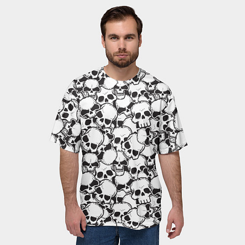 Мужская футболка оверсайз Черепа - смерть / 3D-принт – фото 3