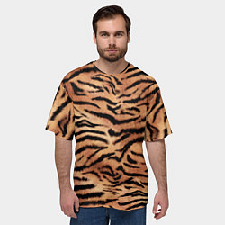 Футболка оверсайз мужская Полосатая шкура тигра, цвет: 3D-принт — фото 2