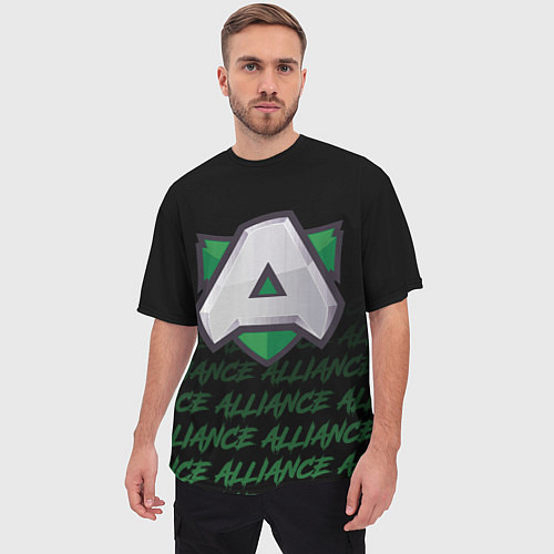 Мужская футболка оверсайз Alliance art / 3D-принт – фото 3
