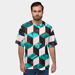 Футболка оверсайз мужская Кубы с отражениями, цвет: 3D-принт — фото 2