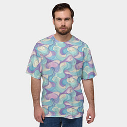 Футболка оверсайз мужская Абстрактные светлые волны, цвет: 3D-принт — фото 2