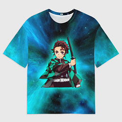 Футболка оверсайз мужская Таджиро Комадо в космосе, цвет: 3D-принт