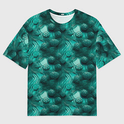 Футболка оверсайз мужская Абстрактные зеленые шишки, цвет: 3D-принт
