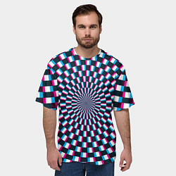 Футболка оверсайз мужская Оптическая иллюзия глитч, цвет: 3D-принт — фото 2
