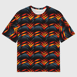 Футболка оверсайз мужская Orange abstract black, цвет: 3D-принт