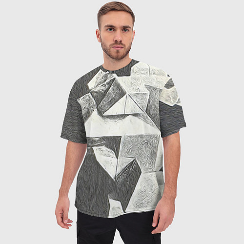 Мужская футболка оверсайз Драгоценный кристалл / 3D-принт – фото 3