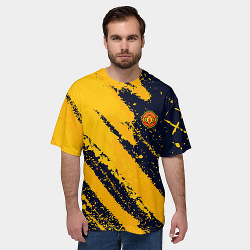 Мужская футболка оверсайз Manchester United FC ФК Манчестер Юнайтед / 3D-принт – фото 3