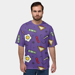 Футболка оверсайз мужская Eggs breakfast, цвет: 3D-принт — фото 2