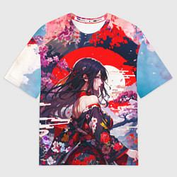 Футболка оверсайз мужская Японская девушка от нейросети, цвет: 3D-принт