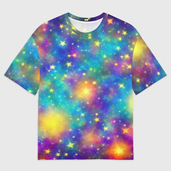 Футболка оверсайз мужская Звездный космос, сияющий волшебством, цвет: 3D-принт
