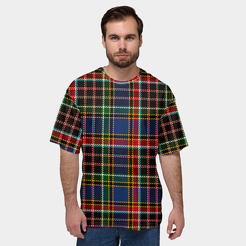 Мужская футболка оверсайз Цветные квадраты Colored squares / 3D-принт – фото 3