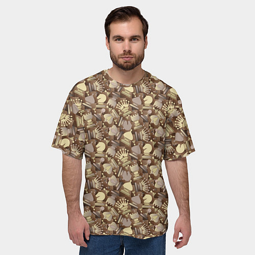 Мужская футболка оверсайз Шахматный Король - Chess / 3D-принт – фото 3