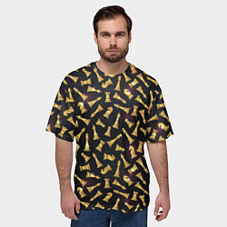 Футболка оверсайз мужская Шахматы в космосе, цвет: 3D-принт — фото 2