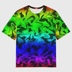 Футболка оверсайз мужская Камуфляж спектр, цвет: 3D-принт