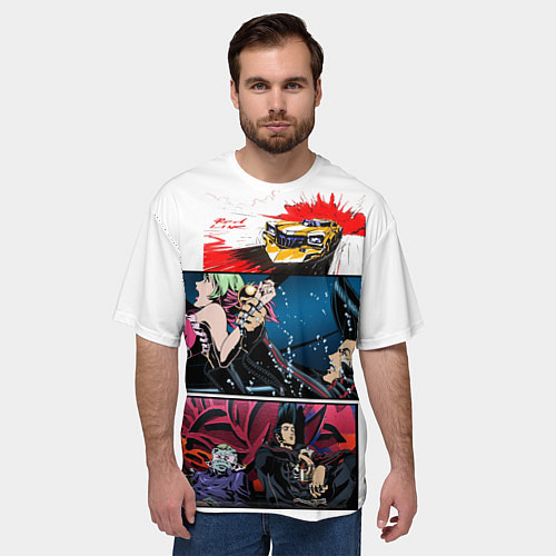 Мужская футболка оверсайз Аниме Red Line / 3D-принт – фото 3