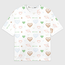 Мужская футболка оверсайз Cute hearts