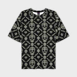 Мужская футболка оверсайз Узор с черепами Pattern with skulls