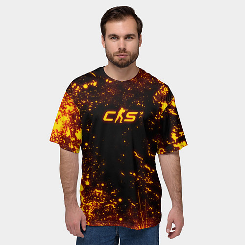 Мужская футболка оверсайз Fire CS2 / 3D-принт – фото 3