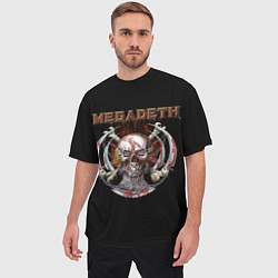 Футболка оверсайз мужская Megadeth - боевой череп, цвет: 3D-принт — фото 2