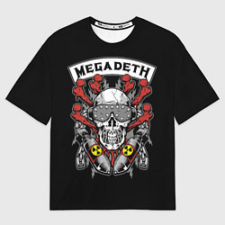 Футболка оверсайз мужская Megadeth - ядерный череп, цвет: 3D-принт