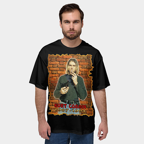 Мужская футболка оверсайз Kurt Cobain 1967 - 1994 / 3D-принт – фото 3