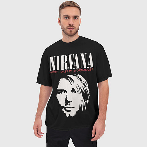 Мужская футболка оверсайз Nirvana - Kurt Cobain / 3D-принт – фото 3