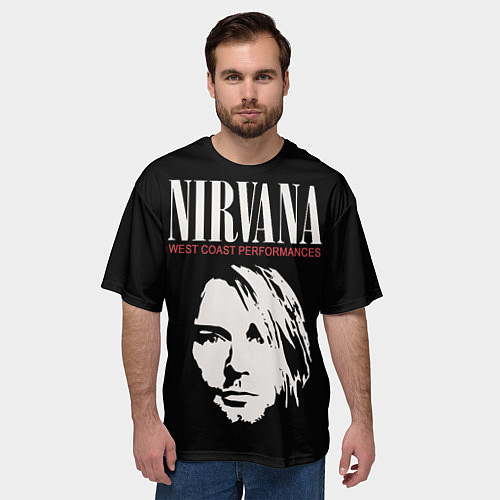 Мужская футболка оверсайз Nirvana - Kurt Cobain / 3D-принт – фото 3