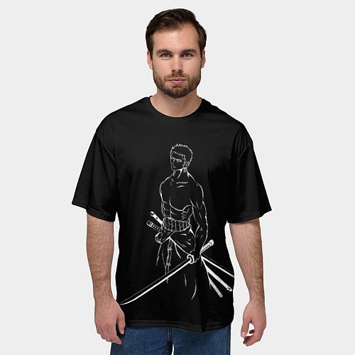 Мужская футболка оверсайз Roronoa Zoro - One Piece / 3D-принт – фото 3