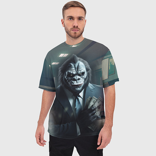 Мужская футболка оверсайз Gorilla pay day 3 / 3D-принт – фото 3