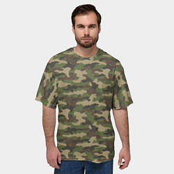 Футболка оверсайз мужская Камуфляж лесной зелёный, цвет: 3D-принт — фото 2