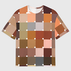 Мужская футболка оверсайз Brown squares
