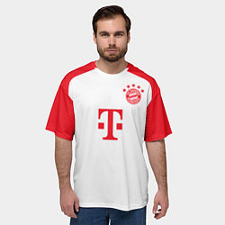 Футболка оверсайз мужская Гнабри Бавария Мюнхен форма 2324 домашняя, цвет: 3D-принт — фото 2