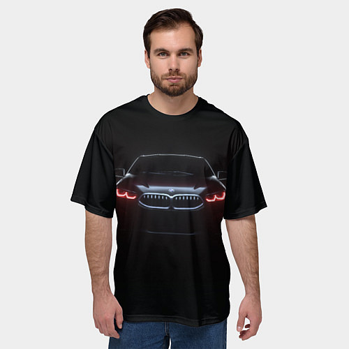 Мужская футболка оверсайз BMW - red eyes / 3D-принт – фото 3