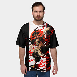 Футболка оверсайз мужская Аниме девушка oni, цвет: 3D-принт — фото 2