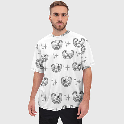 Мужская футболка оверсайз Клоунада чб / 3D-принт – фото 3
