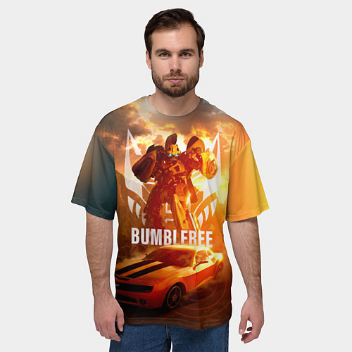 Мужская футболка оверсайз Трансформеры: Бамблби / 3D-принт – фото 3