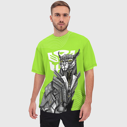 Мужская футболка оверсайз Читор и лого фильма Трансформеры / 3D-принт – фото 3