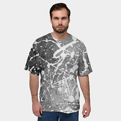 Футболка оверсайз мужская Текстура - White on gray, цвет: 3D-принт — фото 2