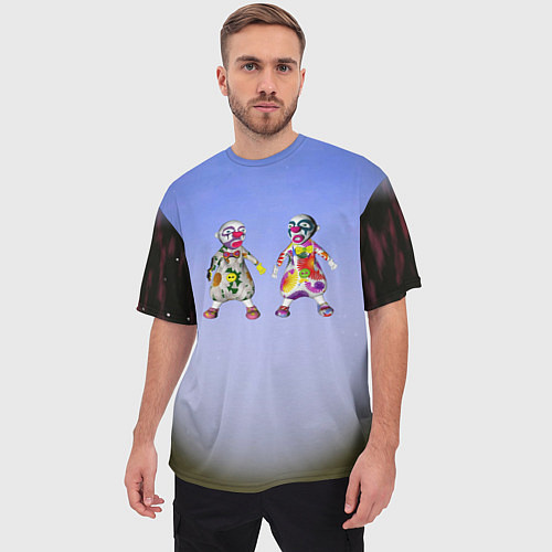 Мужская футболка оверсайз Два чудаковатых клоуна / 3D-принт – фото 3
