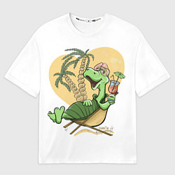 Футболка оверсайз мужская Черепаха на отдыхе, цвет: 3D-принт