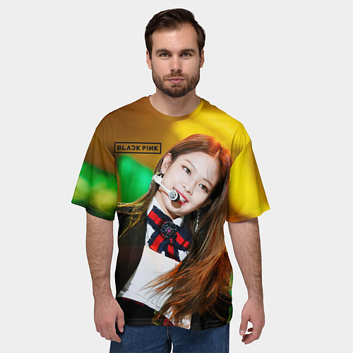 Мужская футболка оверсайз Blackpink Jennie Kim / 3D-принт – фото 3