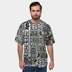 Футболка оверсайз мужская Орнамент древних цивилизаций, цвет: 3D-принт — фото 2
